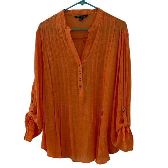 Zac & Rachel Tops - Zac & Rachel Vibrant Orange Blouse Size XL